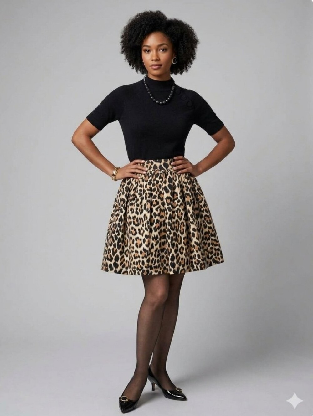 Kate Spade Leopard Print Pleated A Line Mini Skirt, Size 10